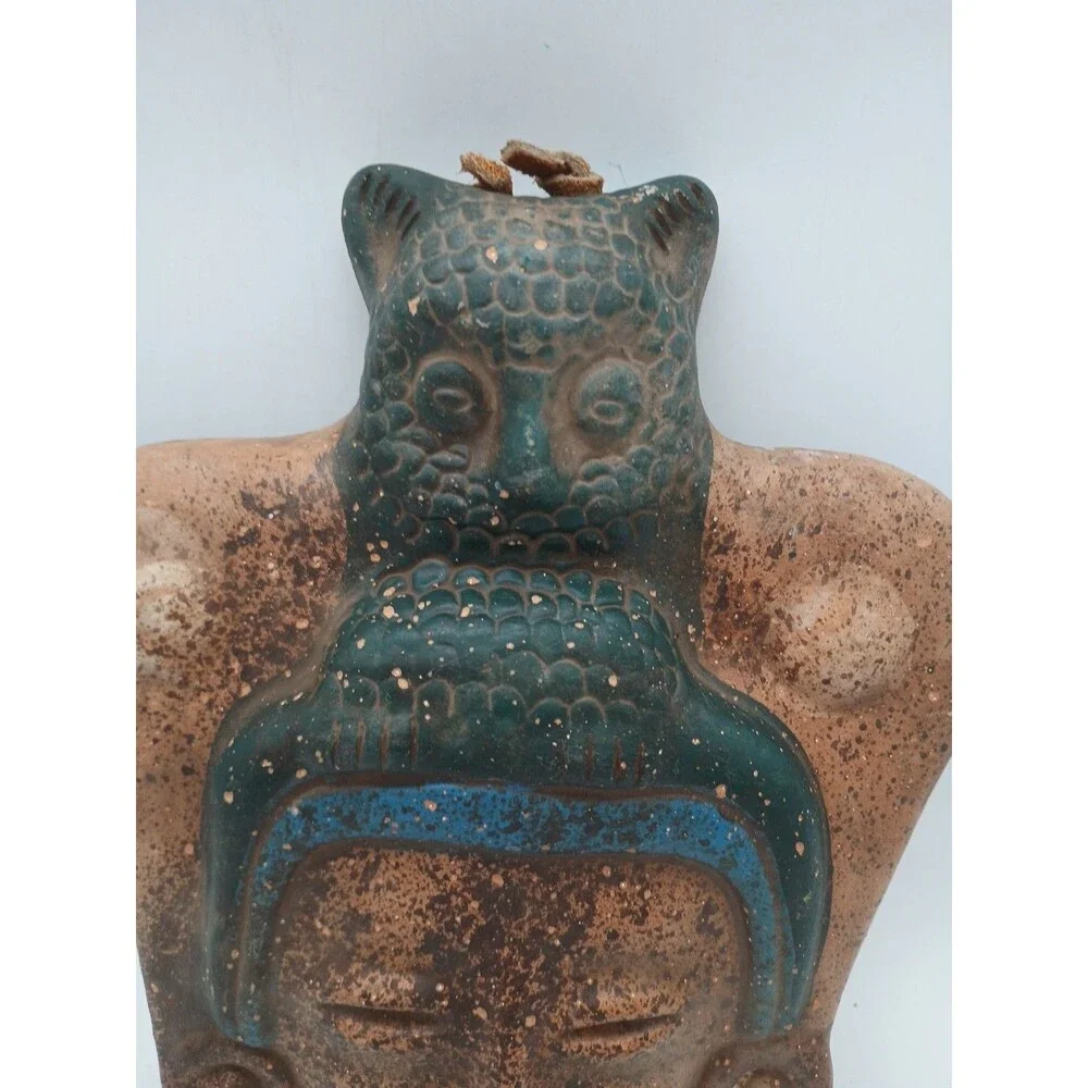 Mexican Owl Mask Mascara Buho Tarascan Terracotta Pottery Wall Hanging